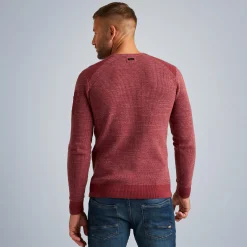 PME Legend Tops*Rib Knit Pullover With Cargo Pocket Red
