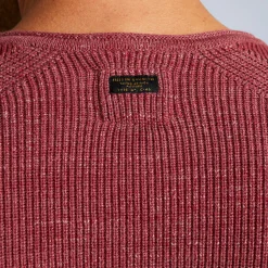 PME Legend Tops*Rib Knit Pullover With Cargo Pocket Red