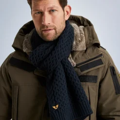 PME Legend *Scarf In A Wool Blend Blue