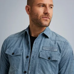 PME Legend Tops*Shirt In Indigo Corduroy Blue
