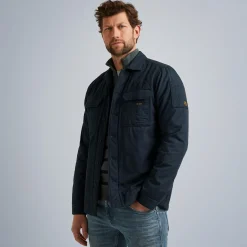 PME Legend Tops*Shirt Jacket With Rib Structure Blue