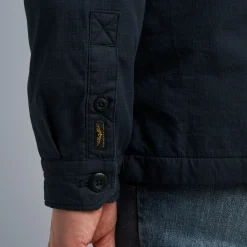 PME Legend Tops*Shirt Jacket With Rib Structure Blue