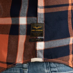 PME Legend Tops*Shirt With Check Pattern Orange