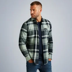 PME Legend Tops*Shirt With Check Pattern Green