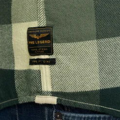 PME Legend Tops*Shirt With Check Pattern Green