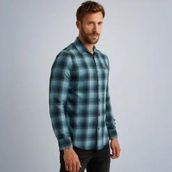 PME Legend Tops*Shirt With Check Pattern Blue