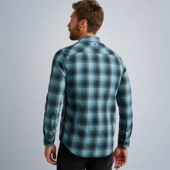 PME Legend Tops*Shirt With Check Pattern Blue