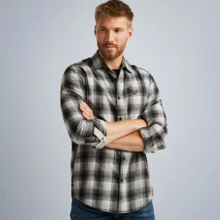 PME Legend Tops*Shirt With Check Pattern Grey