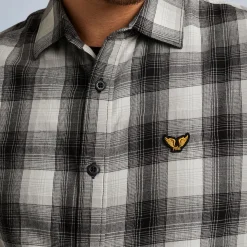 PME Legend Tops*Shirt With Check Pattern Grey
