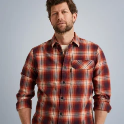 PME Legend Tops*Shirt With Check Pattern Red