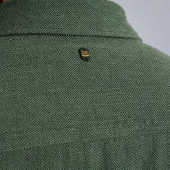 PME Legend Tops*Shirt With Herringbone Texture Green