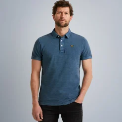PME Legend Tops*Short Sleeve Polo Structured Blue