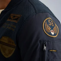 PME Legend Tops*Sweat Jacket With Badges Blue