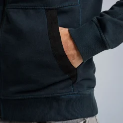 PME Legend Tops*Sweat Jacket With Zipper Blue