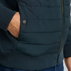 PME Legend Tops*Sweat Jacket With Zipper Blue