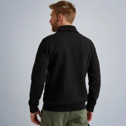 PME Legend Tops*Sweatshirt With Cable Pattern Black