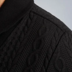 PME Legend Tops*Sweatshirt With Cable Pattern Black
