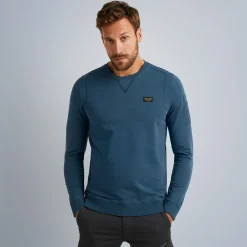 PME Legend Tops*Sweatshirt With Cargo Pocket Blue