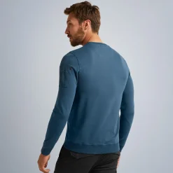 PME Legend Tops*Sweatshirt With Cargo Pocket Blue