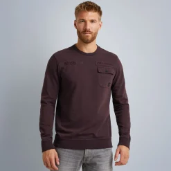 PME Legend Tops*Sweatshirt With Cold-Dye Wash Brown