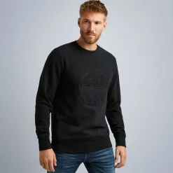 PME Legend Tops*Sweatshirt With Different Textures Black