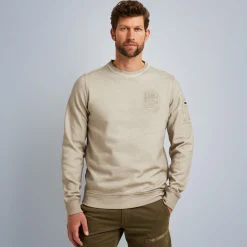 PME Legend Tops*Sweatshirt With Flight Pocket Beige