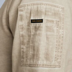 PME Legend Tops*Sweatshirt With Flight Pocket Beige