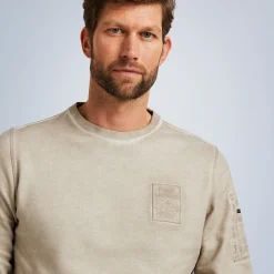 PME Legend Tops*Sweatshirt With Flight Pocket Beige