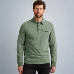 PME Legend Tops*Sweatshirt With Polo Collar Green