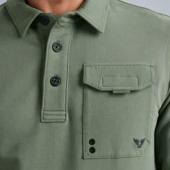 PME Legend Tops*Sweatshirt With Polo Collar Green