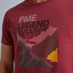 PME Legend Tops*T-Shirt In Jersey With Artwork Red