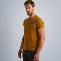 PME Legend Tops*T-Shirt In Jersey With Small Artwork Brown