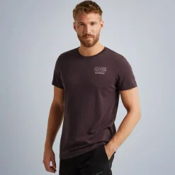 PME Legend Tops*T-Shirt In Jersey With Small Artwork Brown