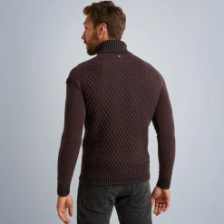PME Legend Tops*Turtleneck Pullover With Texture Brown