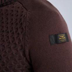 PME Legend Tops*Turtleneck Pullover With Texture Brown