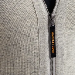 PME Legend Tops*Zip Jacket Cotton Slub Melee Beige